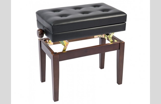 Kinsman KPB10BRN Satin Rosewood Deluxe Adjustable Height Piano Stool with Storage - Image 3